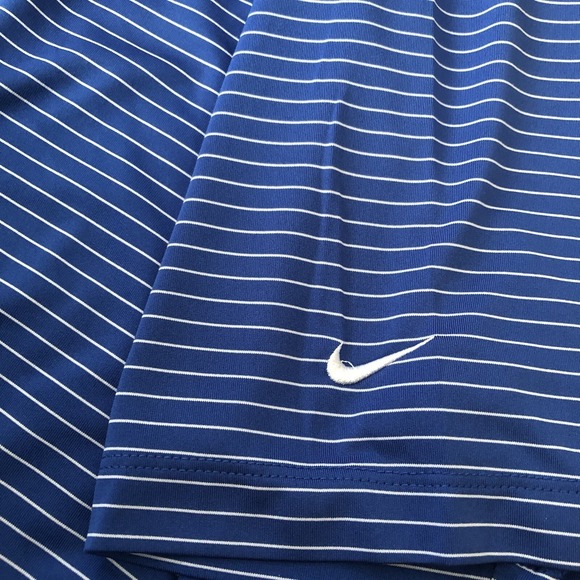 Nike Golf Tour Performance Polo Shirt Mens XL Blue Striped Activewear Top - Picture 6 of 6